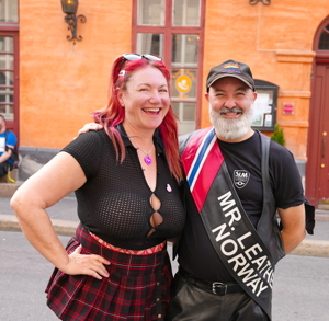 Jennifer Rehor And Mr. Leather Norway.